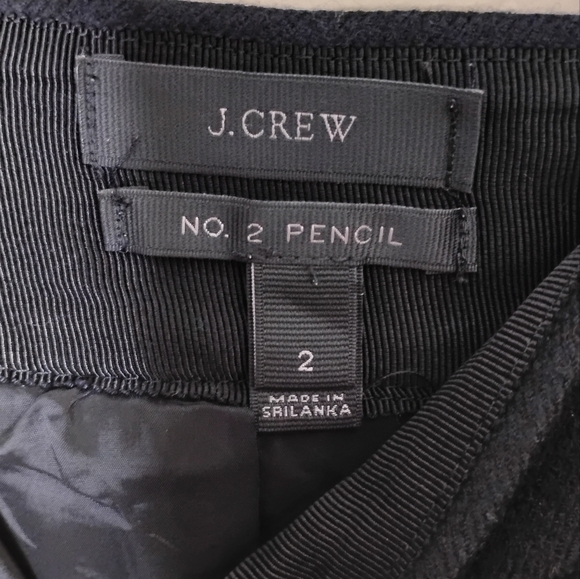 J.Crew Black Wool No.2 Pencil Skirt Polished Business Classic Womens Size 2 - Picture 6 of 8